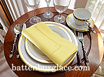 Aurora Yellow color Hemstitch Dinner Napkin. 18"x18"